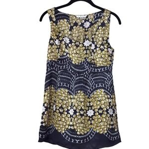 100% silk babydoll top, green/black, Baroque, statement, boho luxe, maximalism